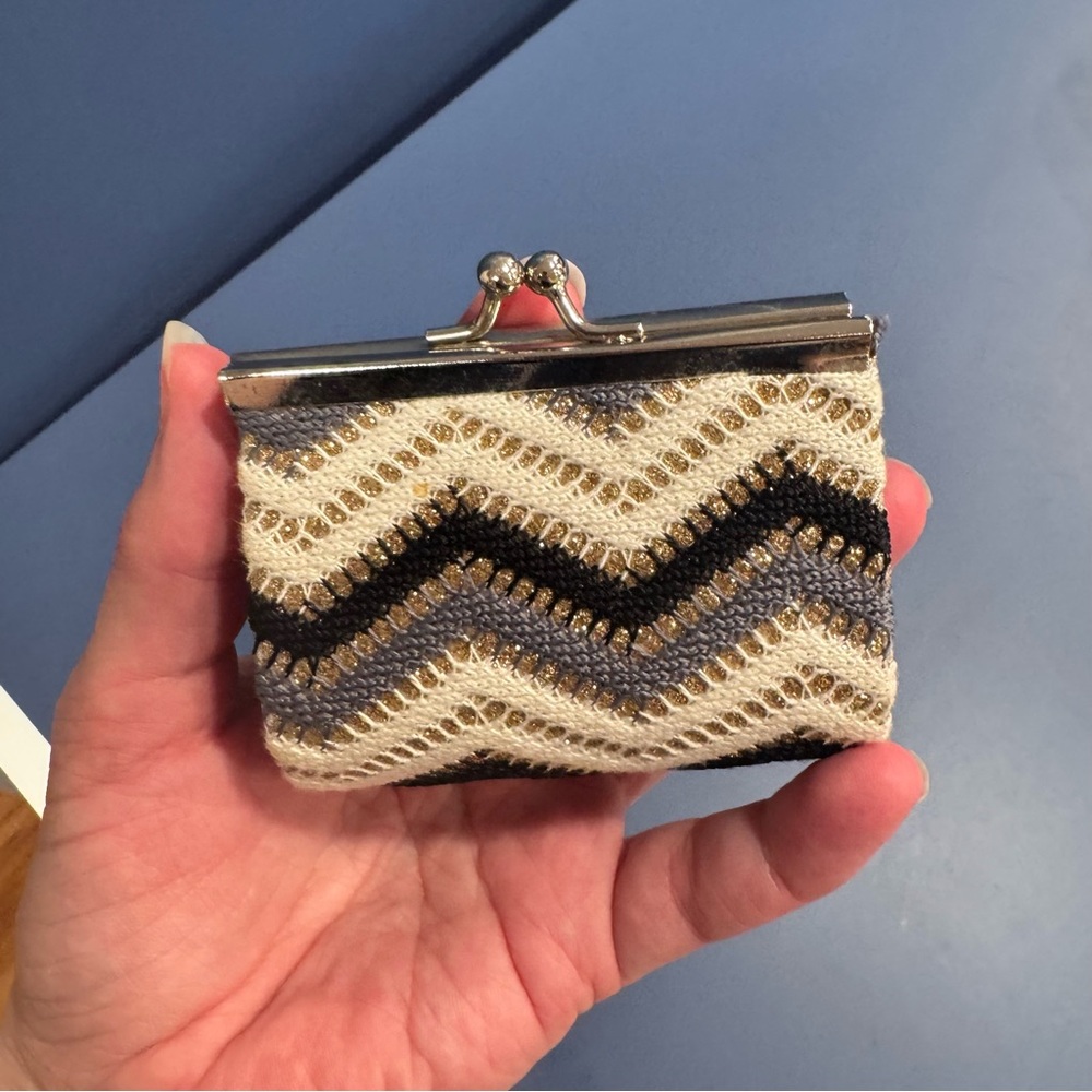 Crochet Coin Purse - Cream, Black, and Gray